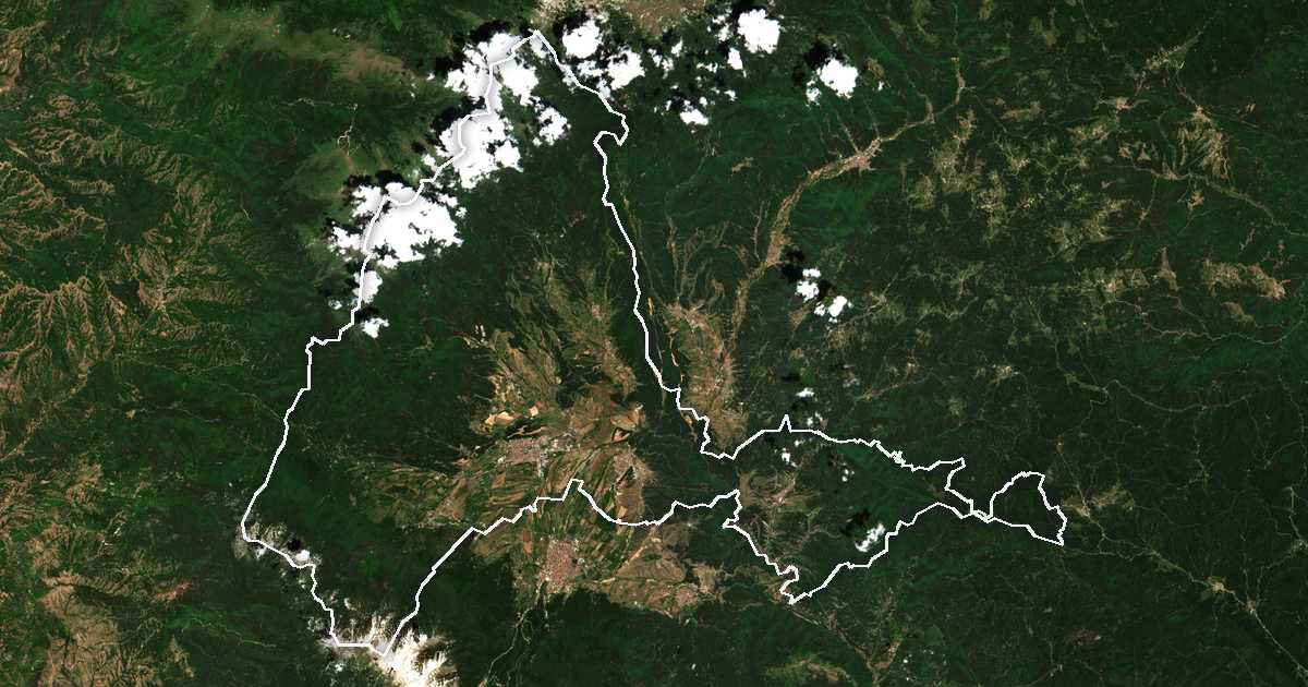Satelitska snimka s ucrtanom granicom: Razlog