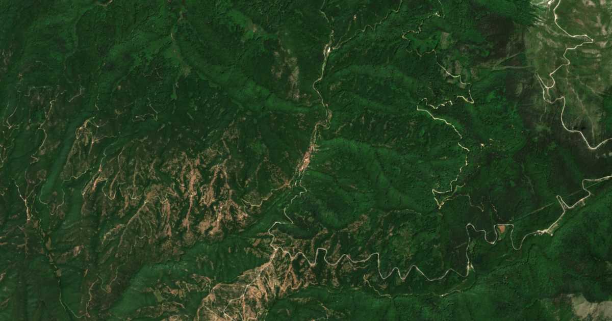 Satelitska karta: Pirin