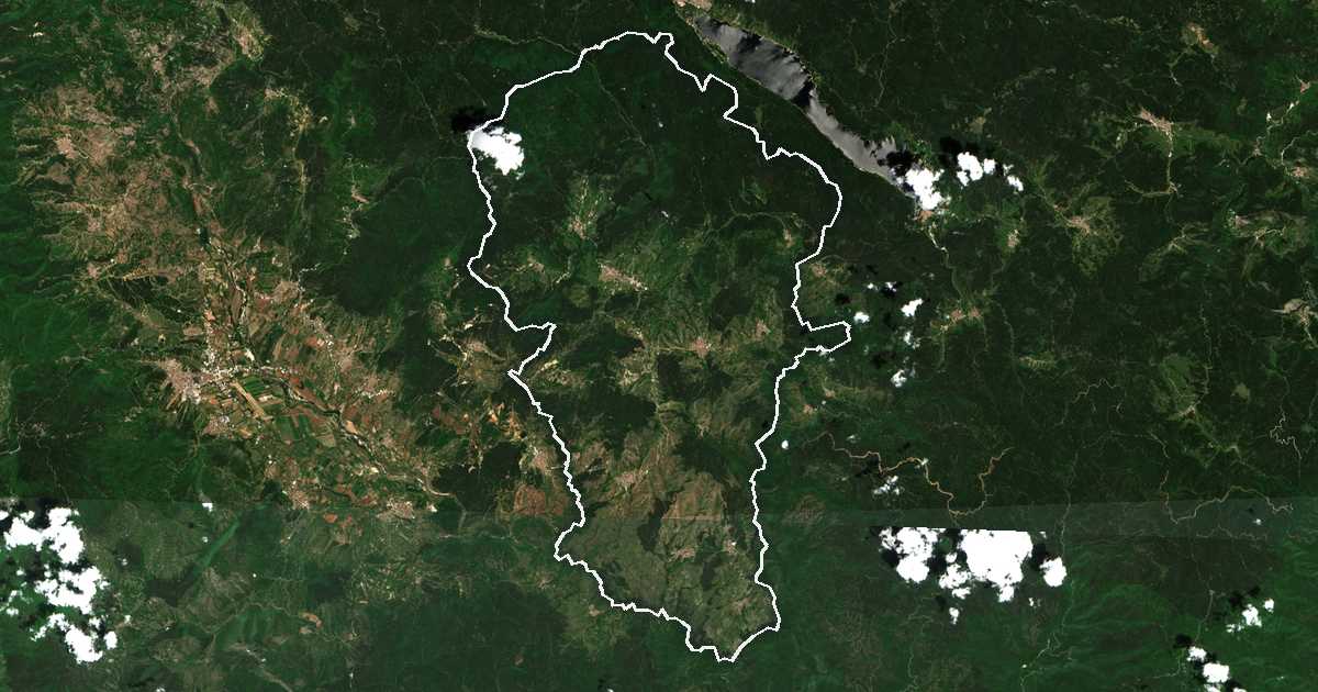 Satelitska snimka s ucrtanom granicom: Satovča