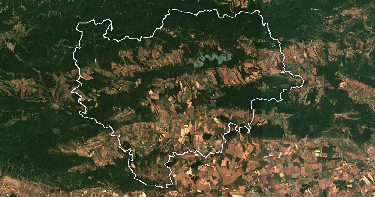 Satelitska snimka s ucrtanom granicom: Sungurlare