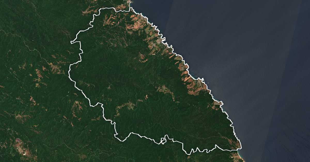 Satelitska snimka s ucrtanom granicom: Carevo