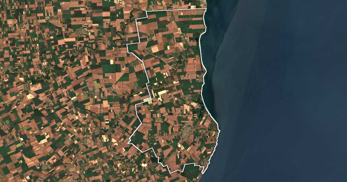Satelitska snimka s ucrtanom granicom: Šabla
