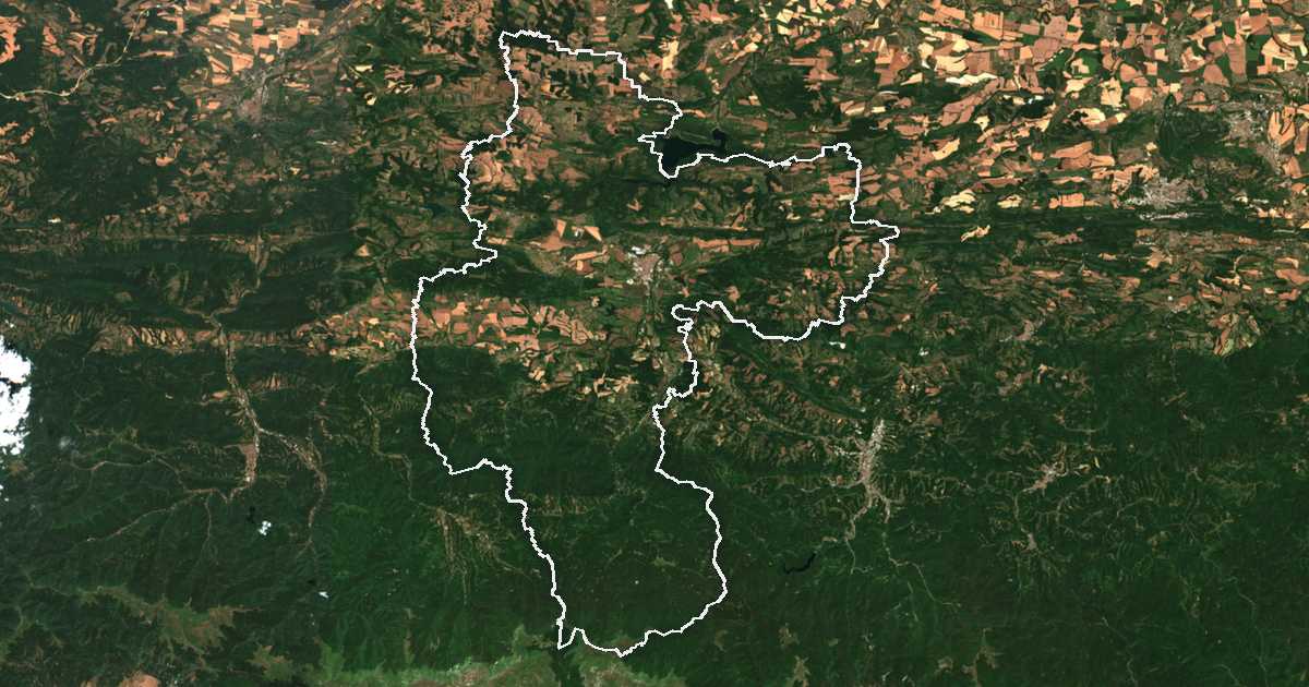 Satelitska snimka s ucrtanom granicom: Sevlievo