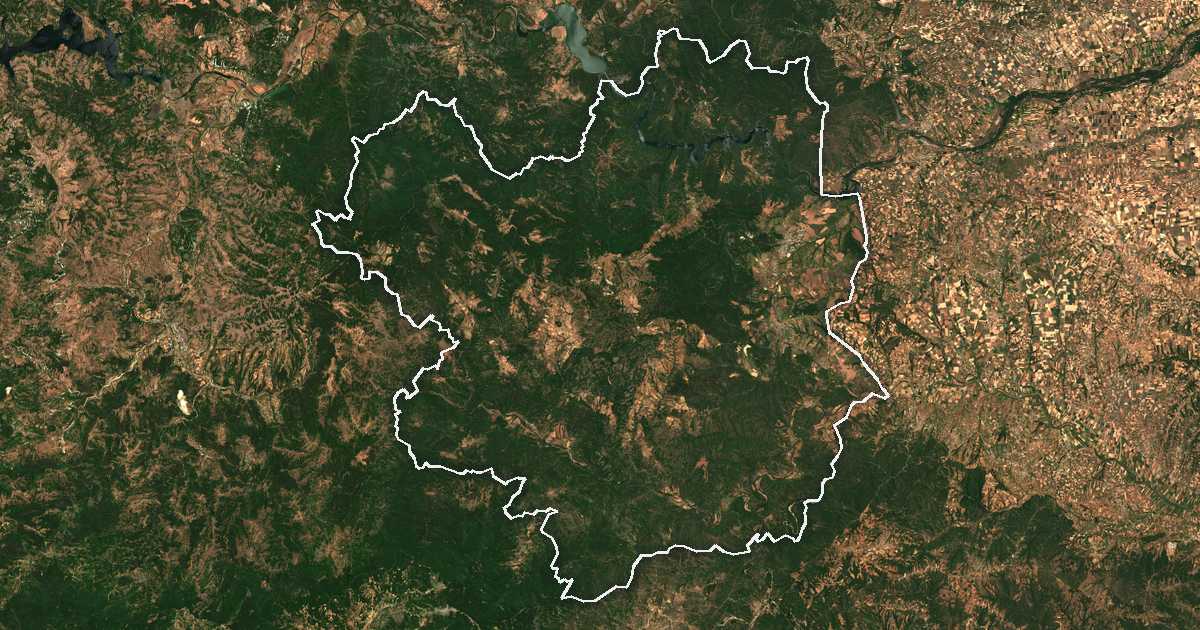 Satelitska snimka s ucrtanom granicom: Ivajlovgrad