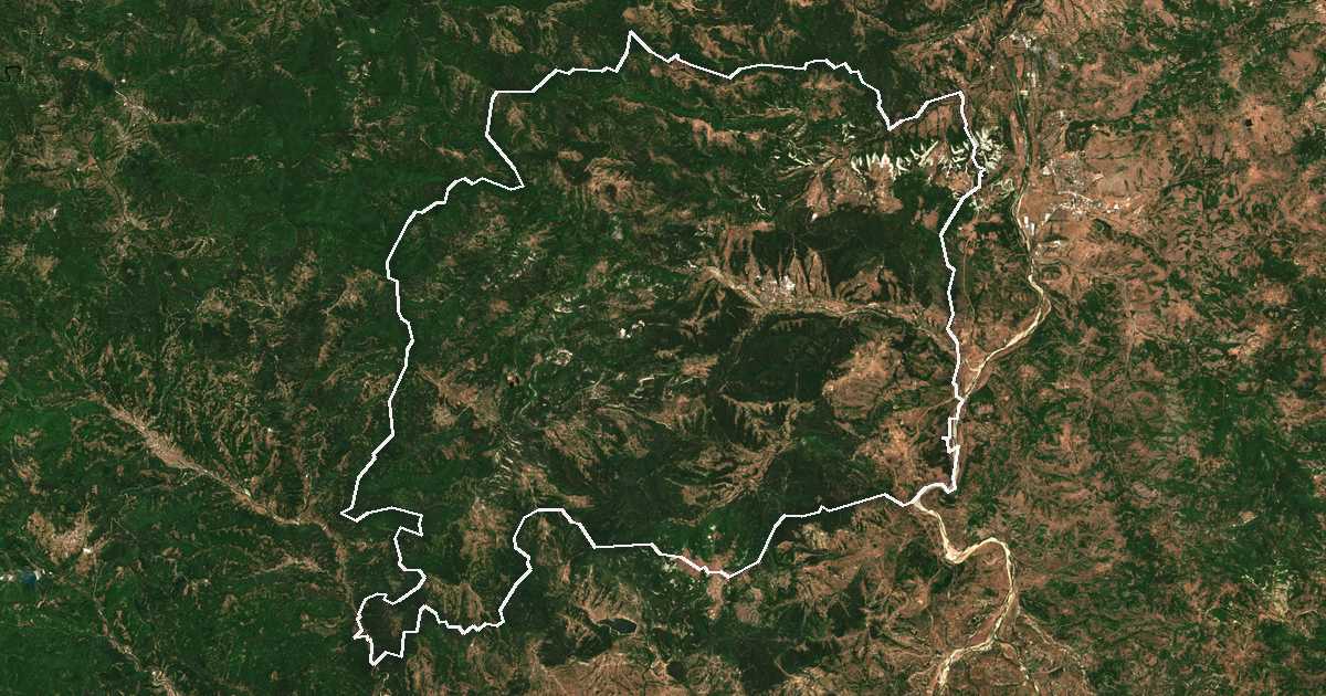 Satelitska snimka s ucrtanom granicom: Džebel