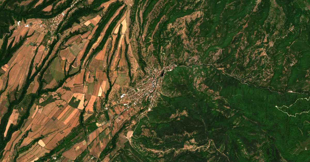 Satelitska karta: Rila