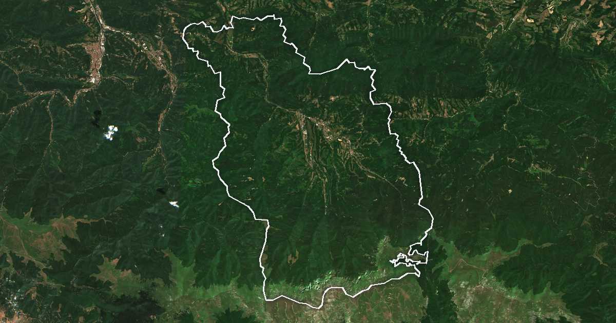Satelitska snimka s ucrtanom granicom: Aprilci