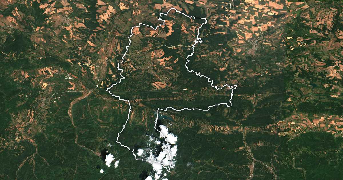 Satelitska snimka s ucrtanom granicom: Ugǎrčin