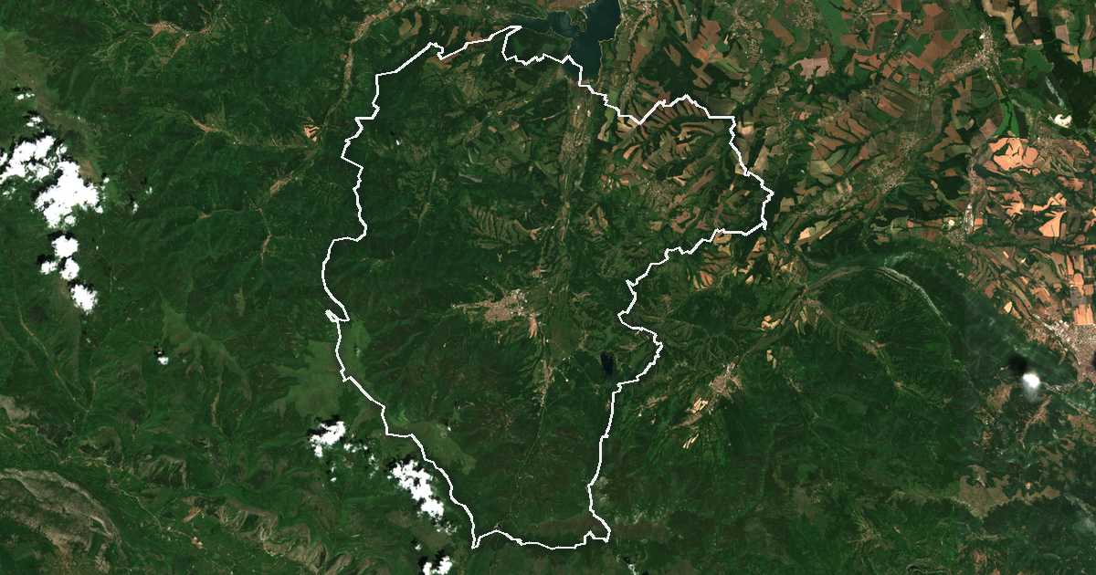 Satelitska snimka s ucrtanom granicom: Berkovica