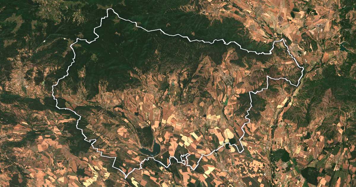 Satelitska snimka s ucrtanom granicom: Hisarja