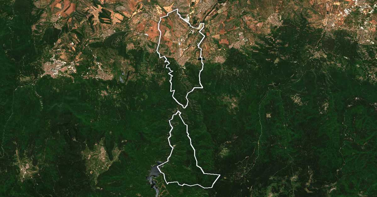 Satelitska snimka s ucrtanom granicom: Kričim