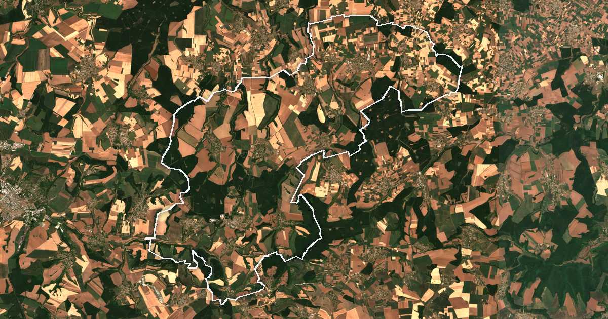 Satelitska snimka s ucrtanom granicom: Samuil
