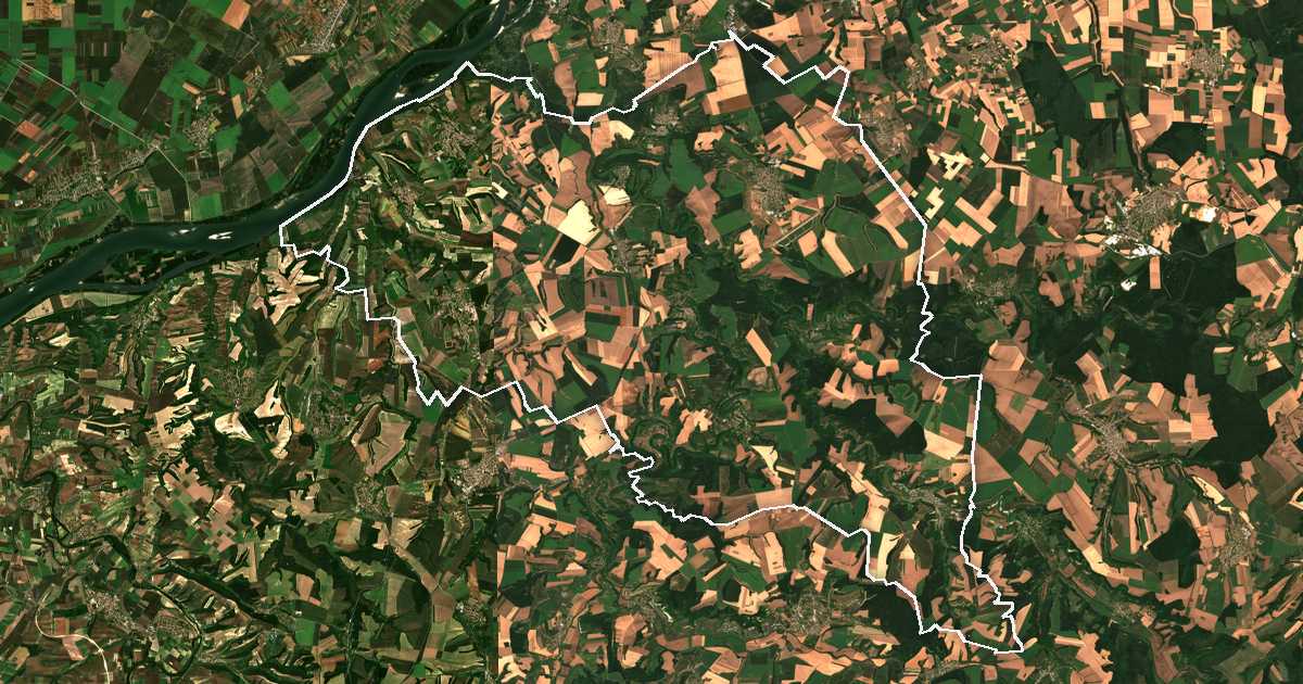 Satelitska snimka s ucrtanom granicom: Ivanovo