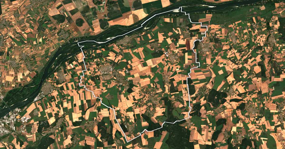 Satelitska snimka s ucrtanom granicom: Slivo Pole