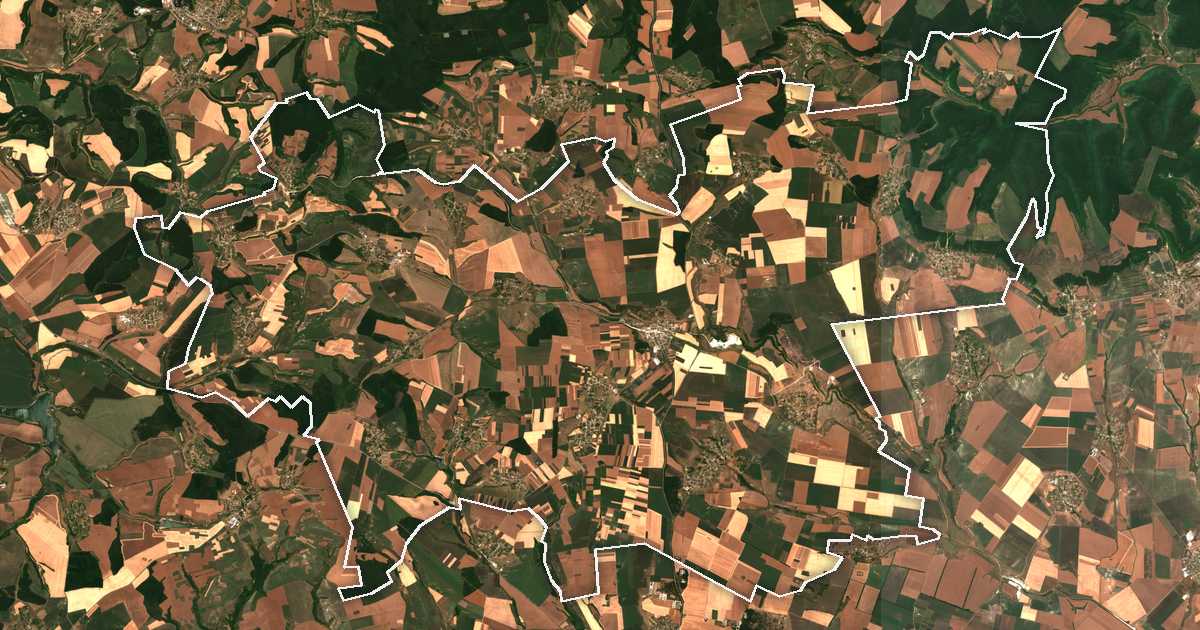 Satelitska snimka s ucrtanom granicom: Hitrino