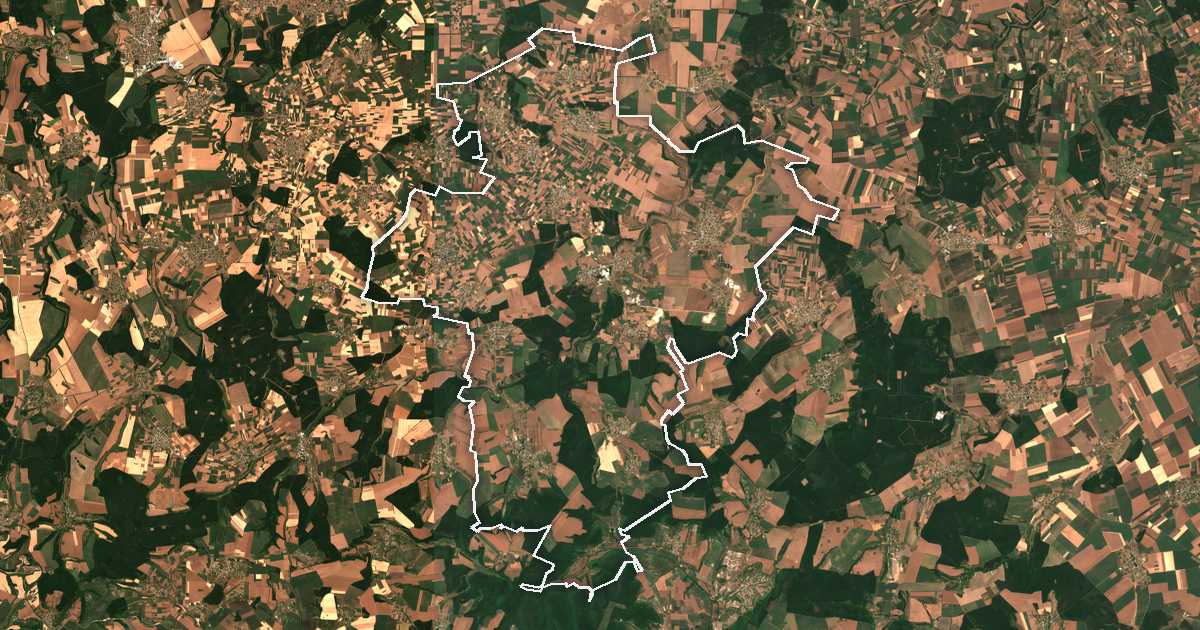 Satelitska snimka s ucrtanom granicom: Kaolinovo