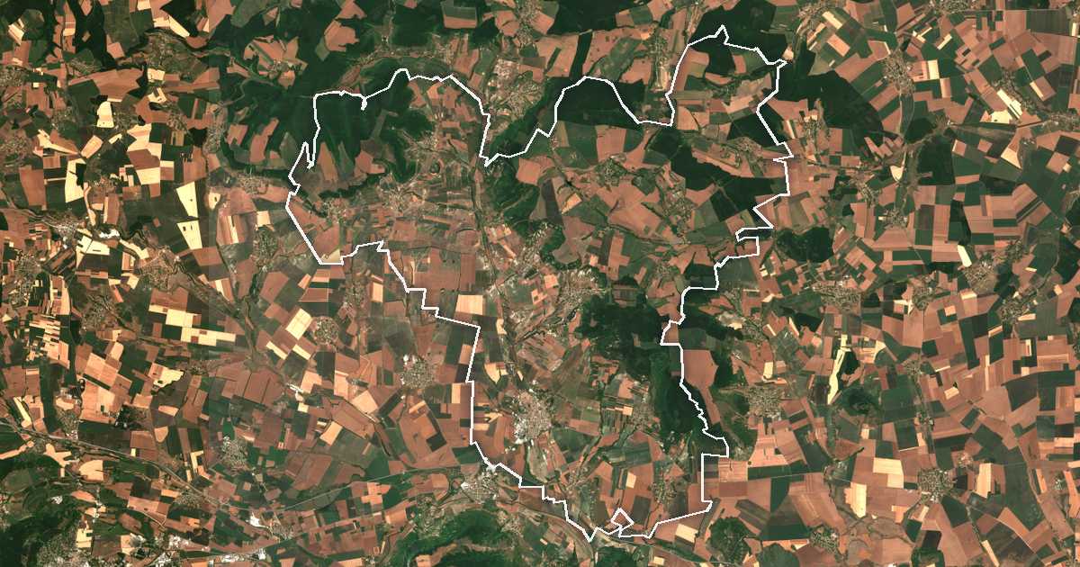 Satelitska snimka s ucrtanom granicom: Novi Pazar
