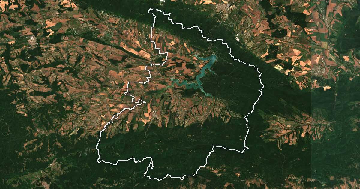 Satelitska snimka s ucrtanom granicom: Vǎrbica