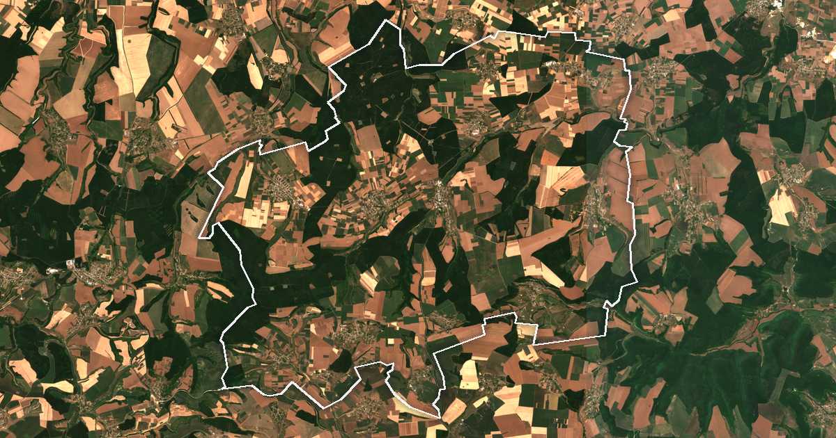 Satelitska snimka s ucrtanom granicom: Venec
