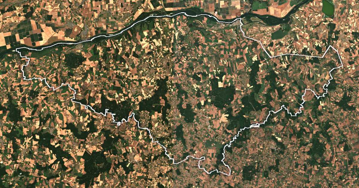 Satelitska snimka s ucrtanom granicom: Oblast Silistra