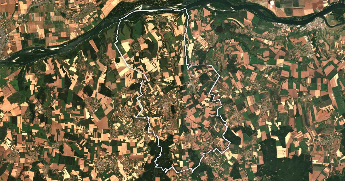 Satelitska snimka s ucrtanom granicom: Sitovo