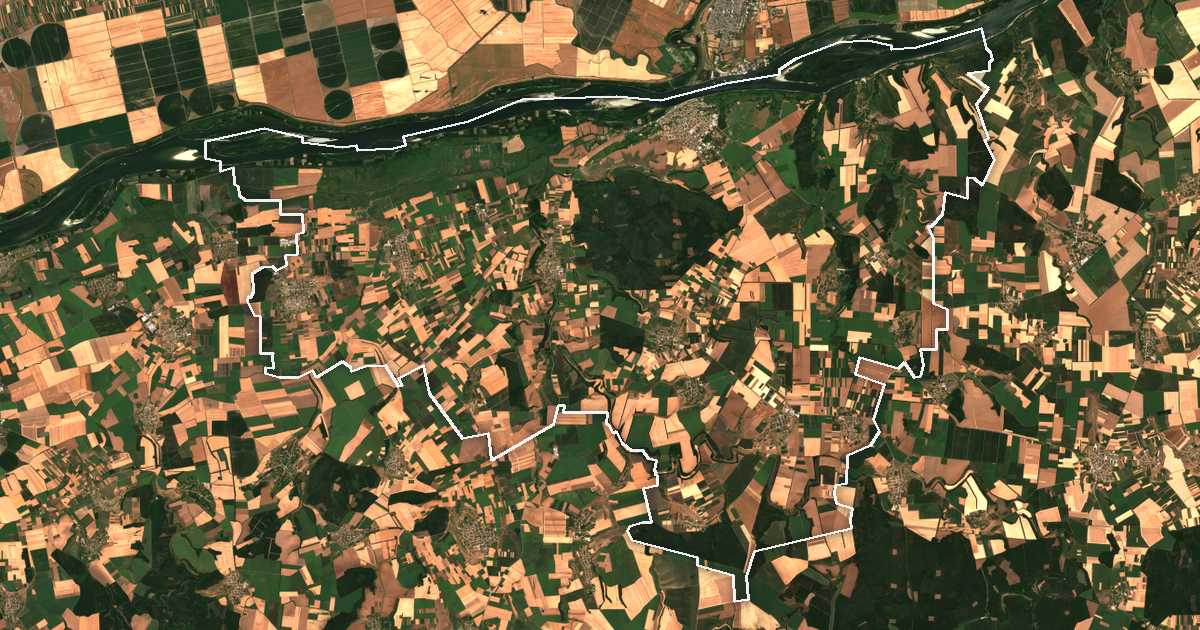 Satelitska snimka s ucrtanom granicom: Tutrakan