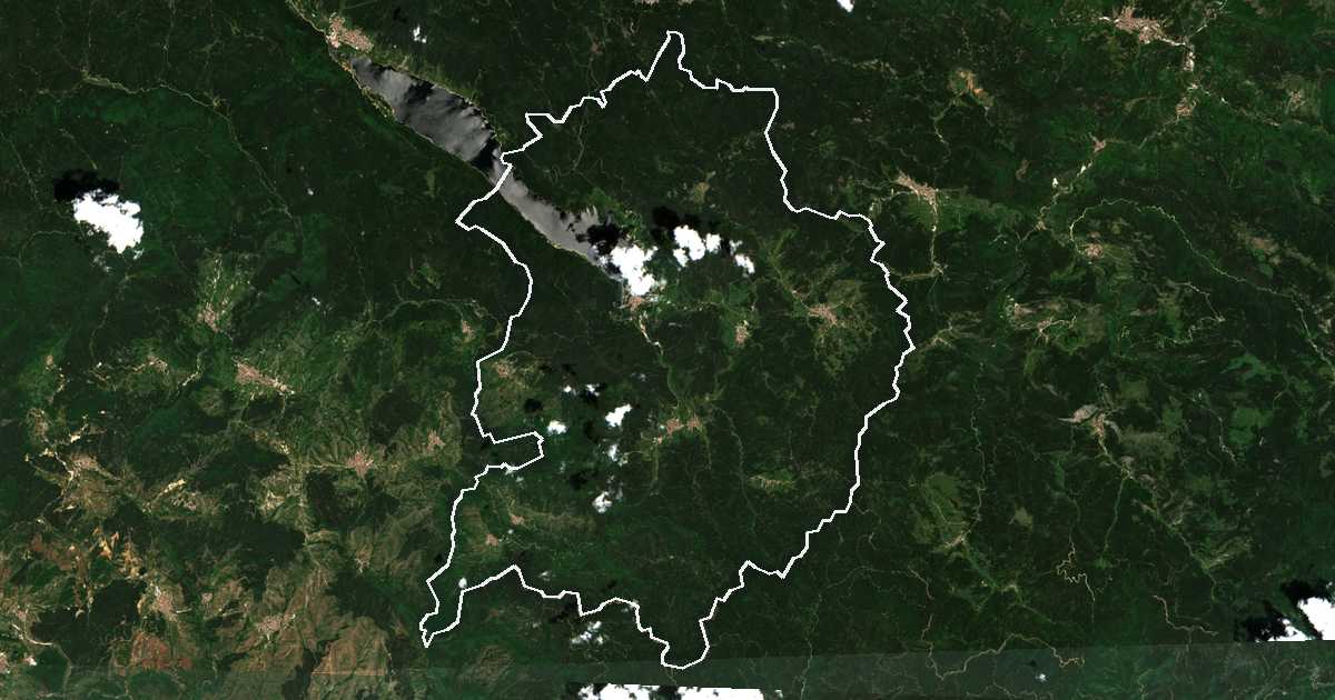 Satelitska snimka s ucrtanom granicom: Dospat