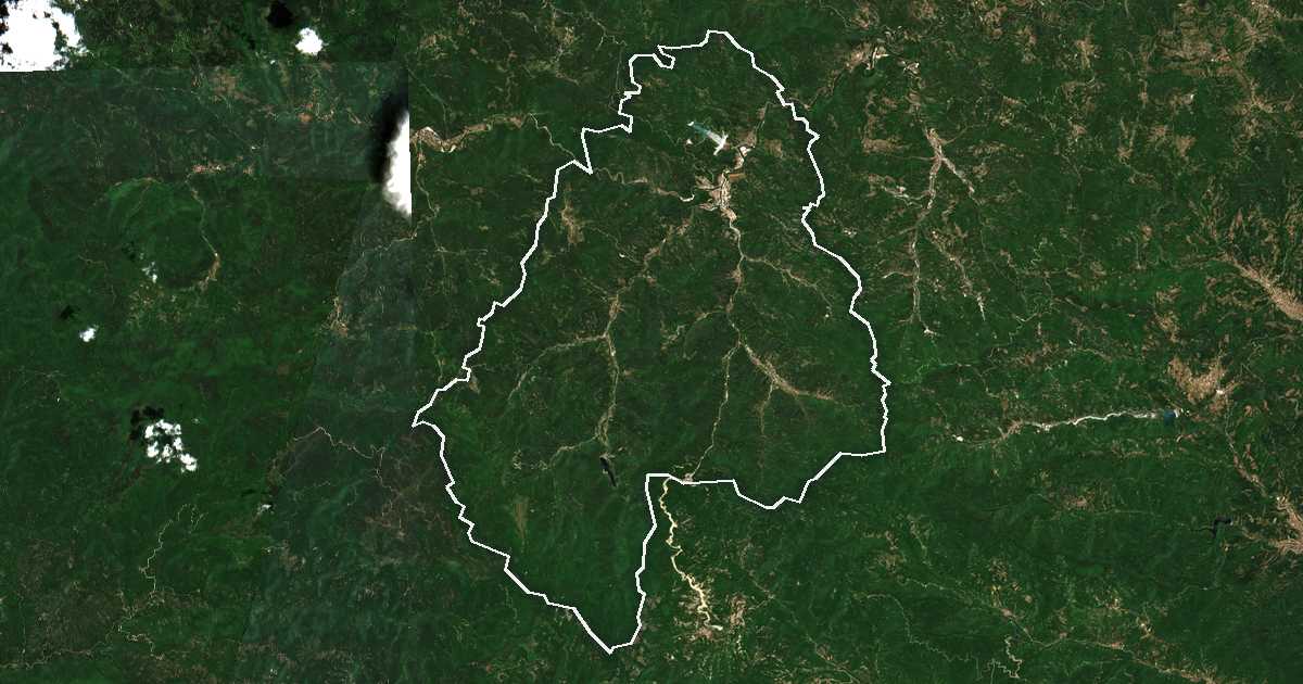 Satelitska snimka s ucrtanom granicom: Rudozem