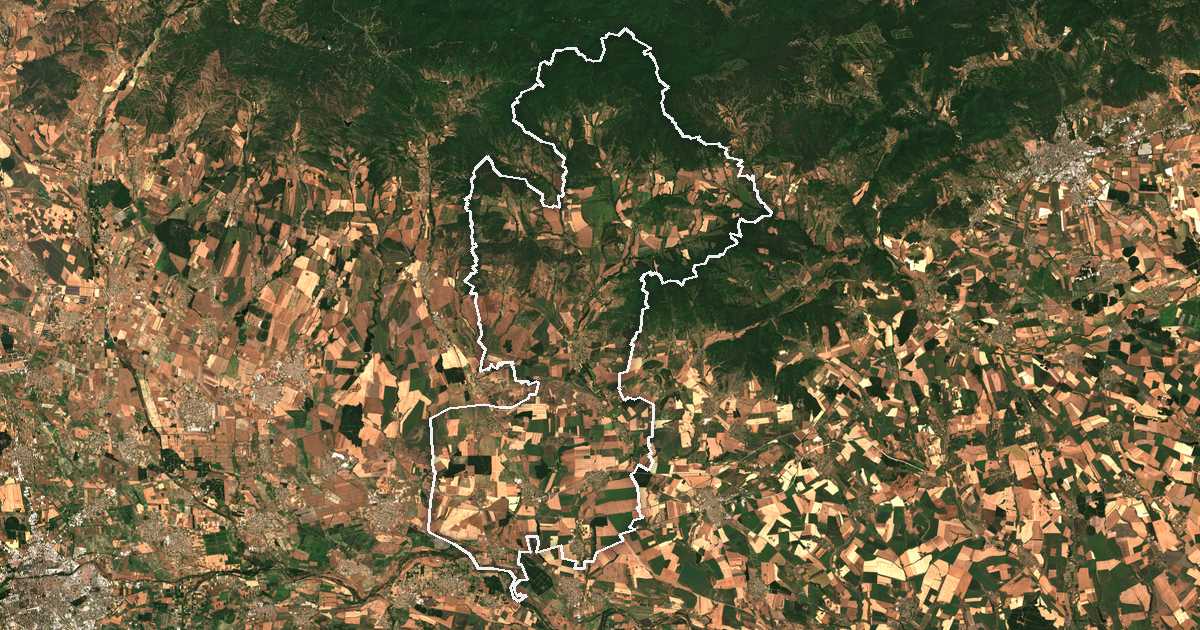 Satelitska snimka s ucrtanom granicom: Bratja Daskalovi