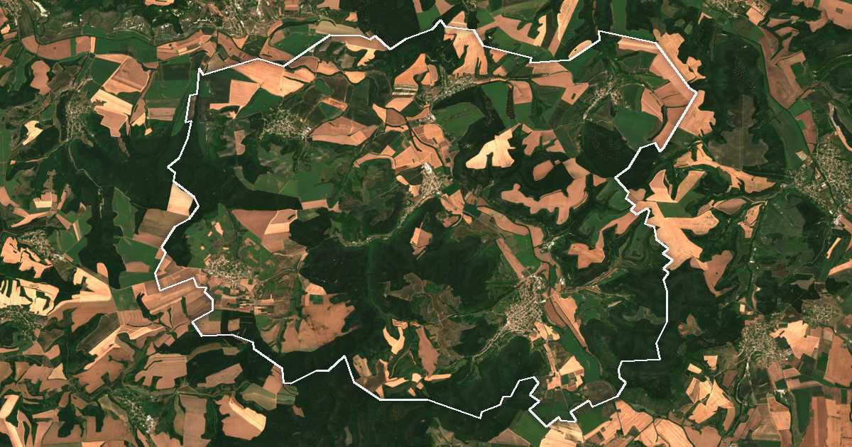 Satelitska snimka s ucrtanom granicom: Opaka