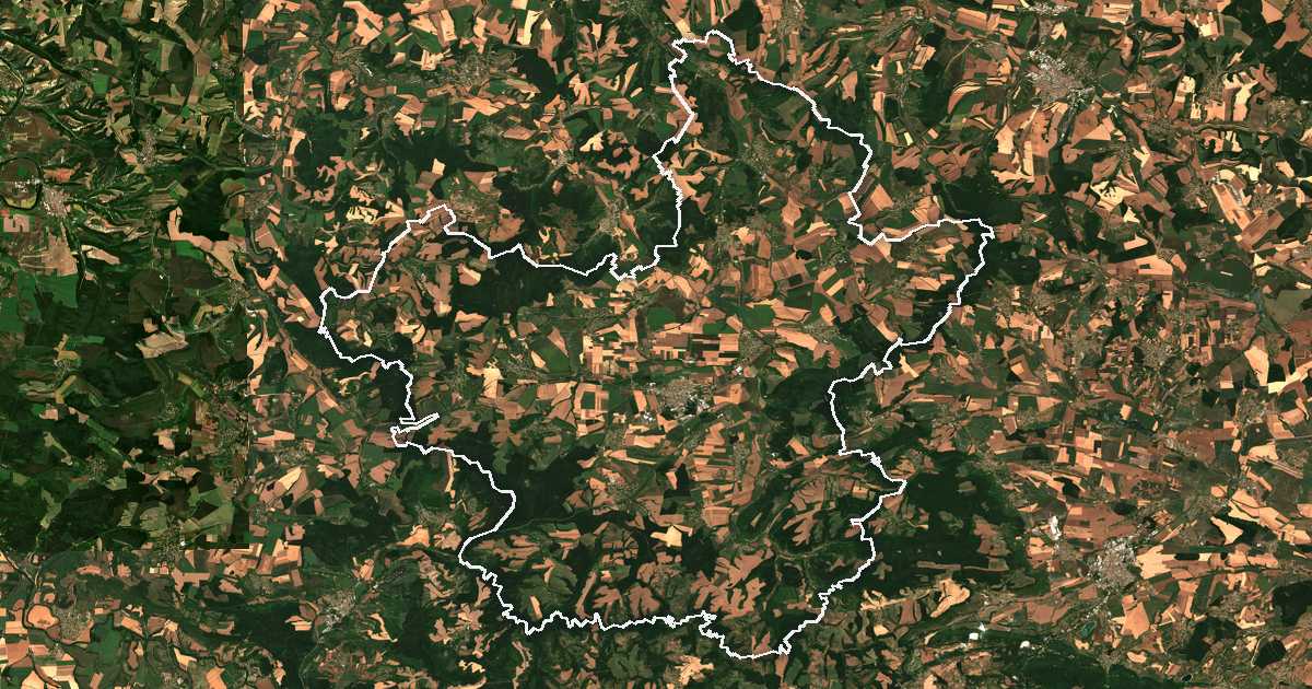 Satelitska snimka s ucrtanom granicom: Popovo