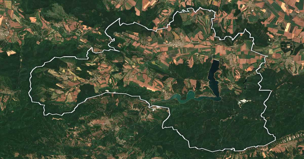 Satelitska snimka s ucrtanom granicom: Dǎlgopol