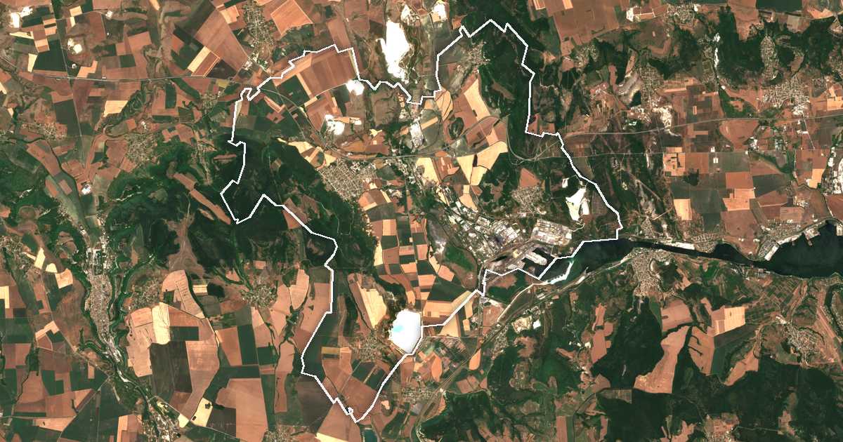 Satelitska snimka s ucrtanom granicom: Devnja