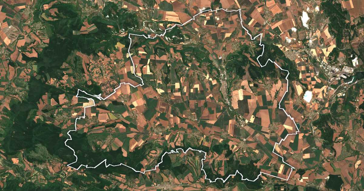 Satelitska snimka s ucrtanom granicom: Provadija