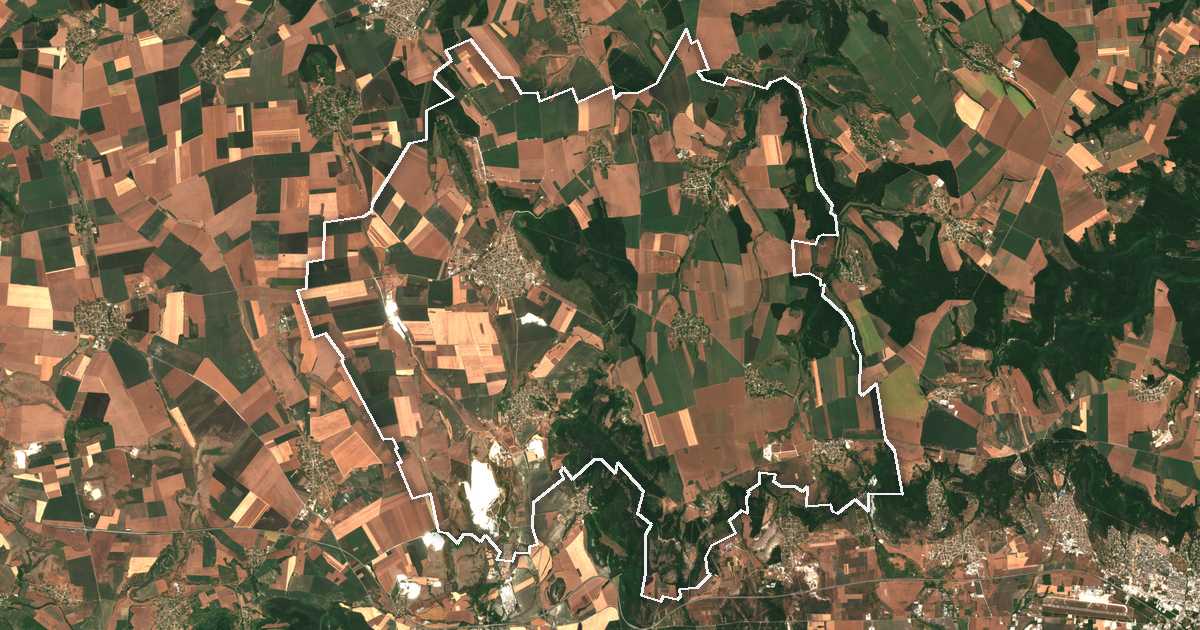 Satelitska snimka s ucrtanom granicom: Suvorovo