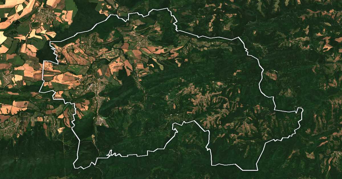 Satelitska snimka s ucrtanom granicom: Zlatarica