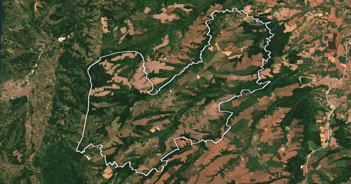 Satelitska snimka s ucrtanom granicom: Kula