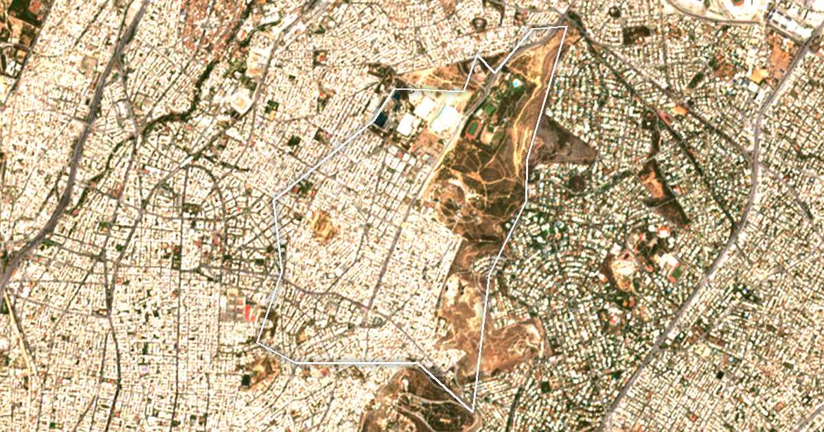 Satelitska snimka s ucrtanom granicom: Dímos Galatsíou
