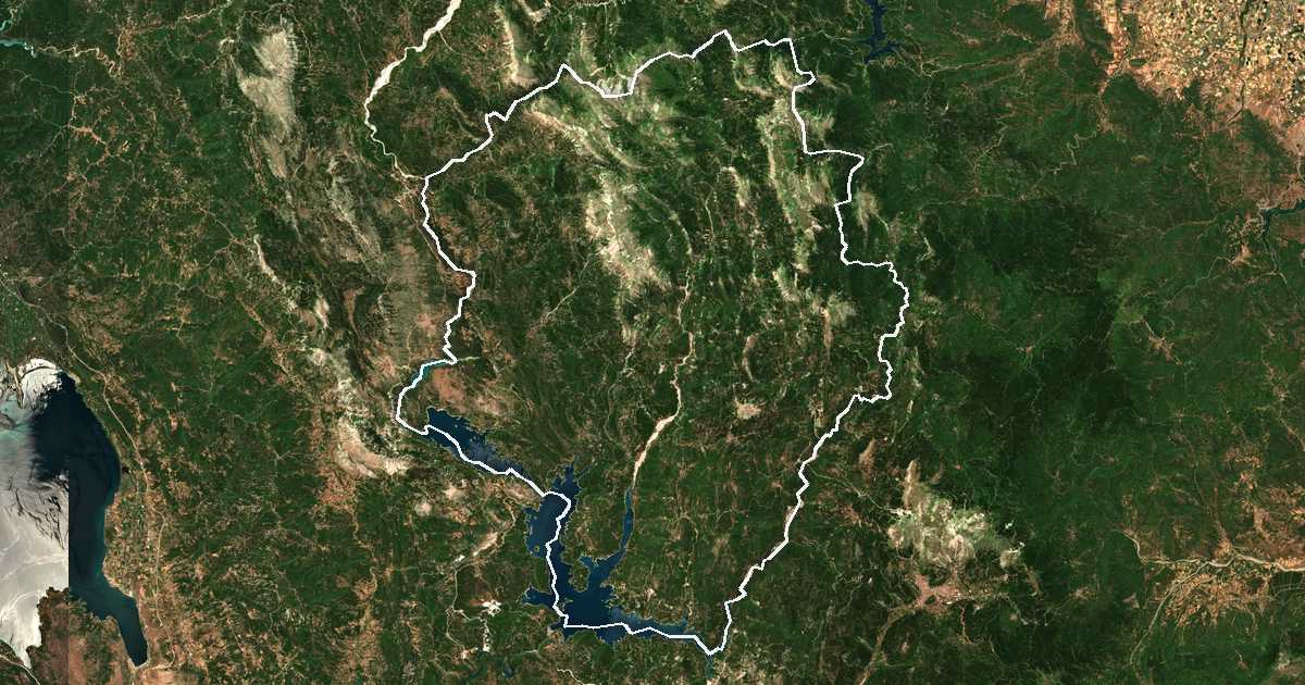 Satelitska snimka s ucrtanom granicom: Dímos Agráfon