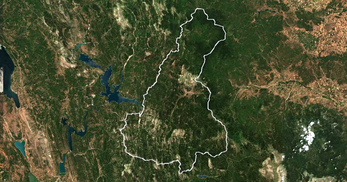 Satelitska snimka s ucrtanom granicom: Dímos Karpenisíou