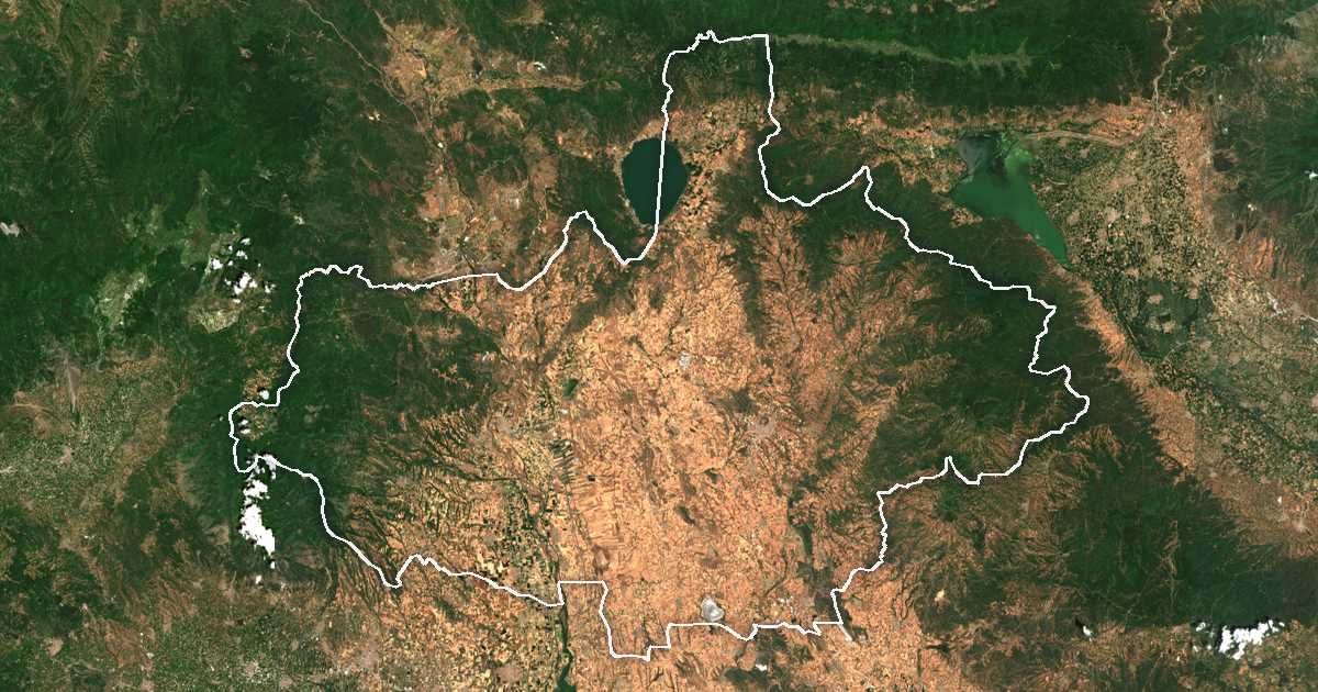 Satelitska snimka s ucrtanom granicom: Prefektura Kilkis