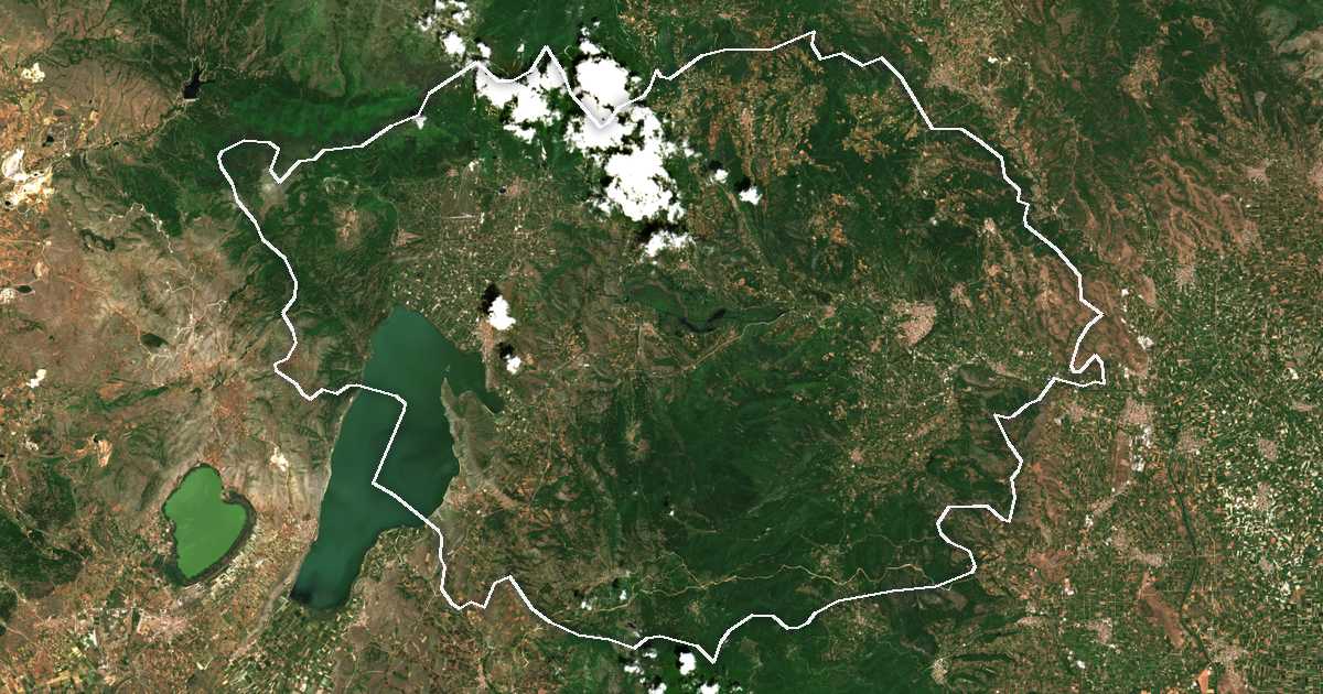 Satelitska snimka s ucrtanom granicom: Dímos Édessas