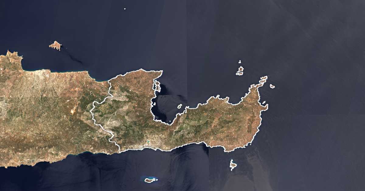 Satelitska snimka s ucrtanom granicom: Prefektura Lasiti