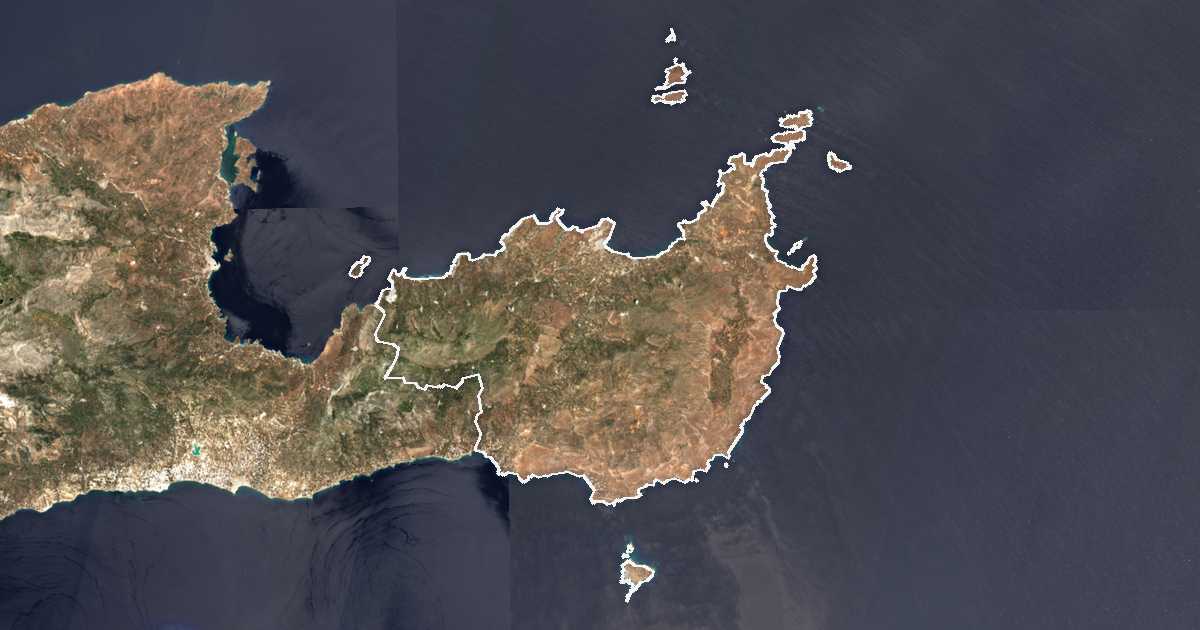 Satelitska snimka s ucrtanom granicom: Dímos Siteías