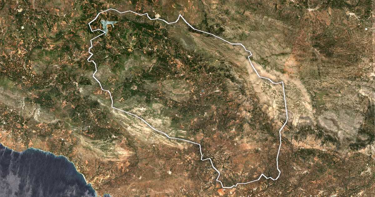 Satelitska snimka s ucrtanom granicom: Dímos Amáriou