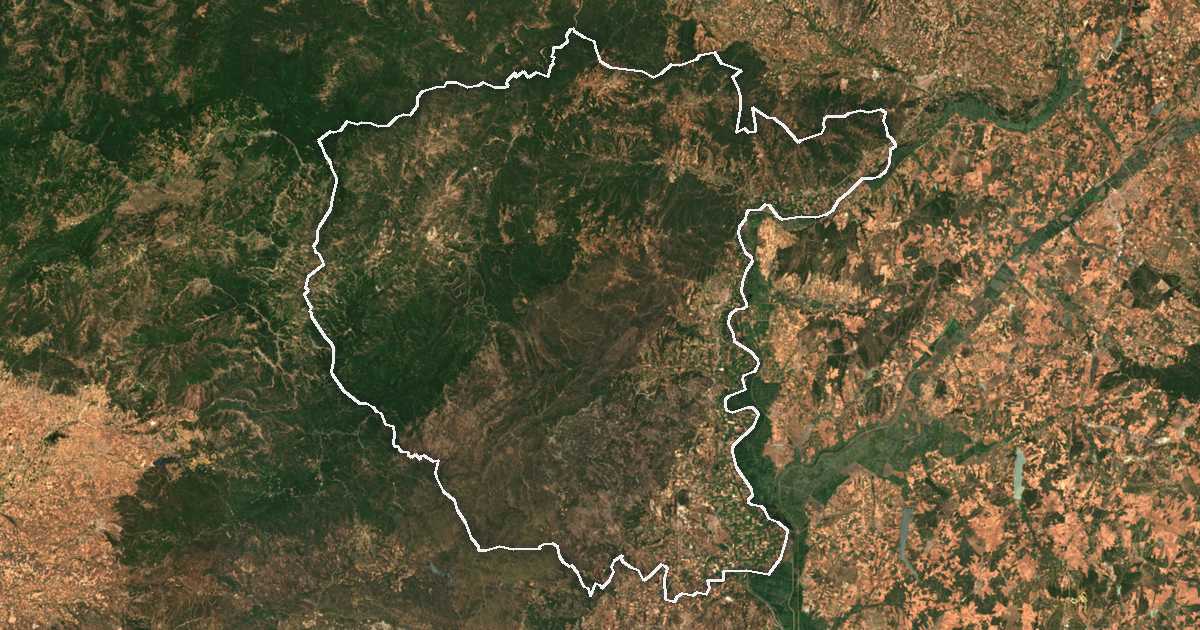 Satelitska snimka s ucrtanom granicom: Dímos Souflíou