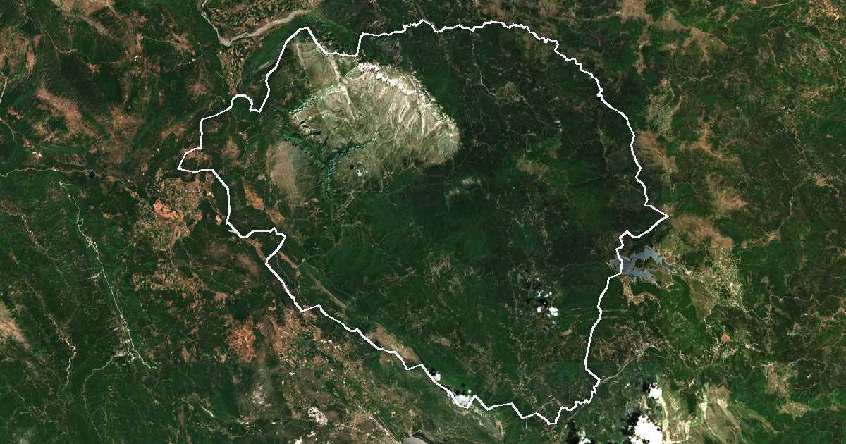 Satelitska snimka s ucrtanom granicom: Dímos Zagoríou