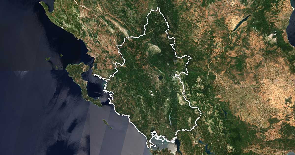 Satelitska snimka s ucrtanom granicom: Periferija Epir