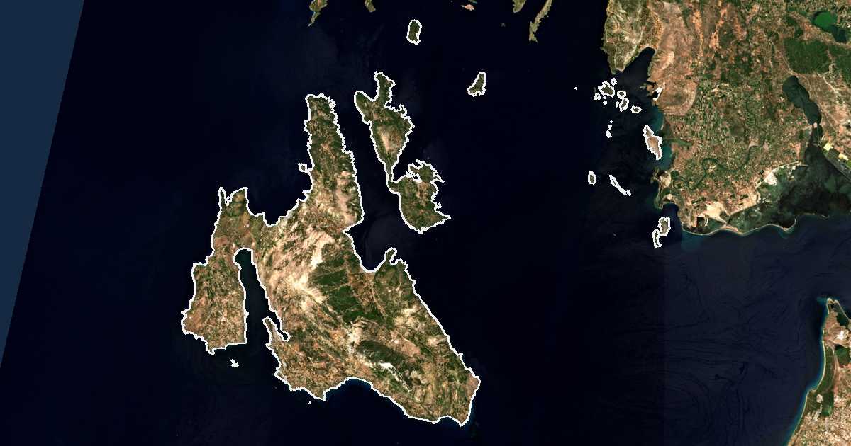 Satelitska karta: Nomós Kefallinías kai Ithákis