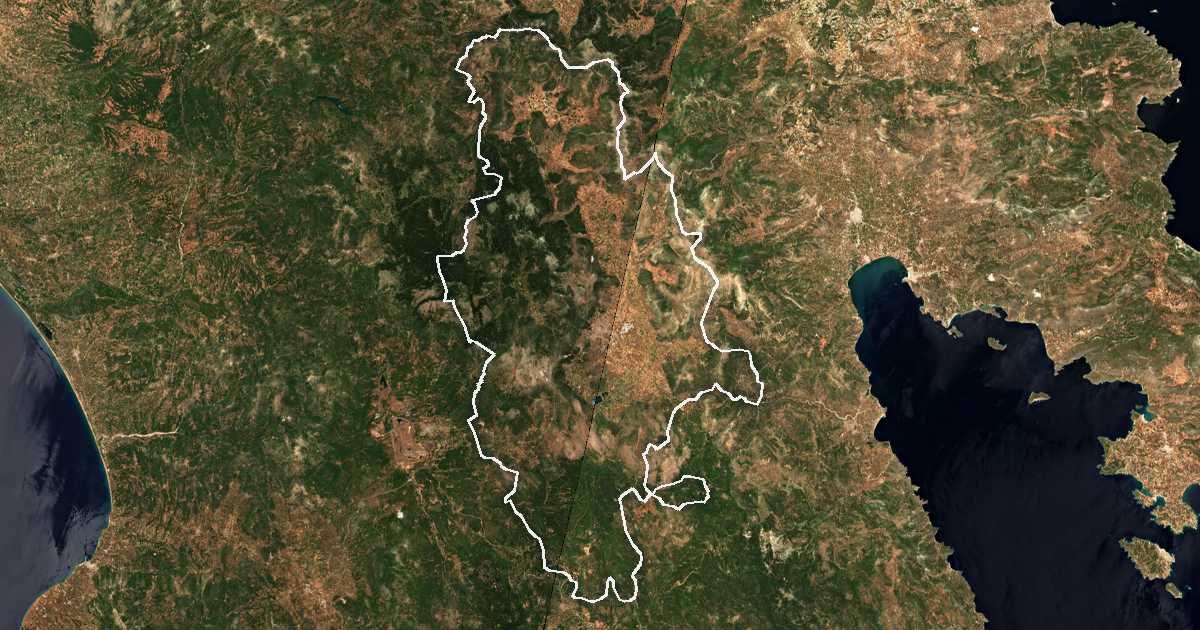 Satelitska snimka s ucrtanom granicom: Dímos Trípolis